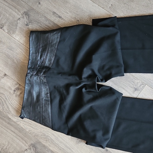 BCBG - Black Pants with Leather Detail - Picture 5 of 5
